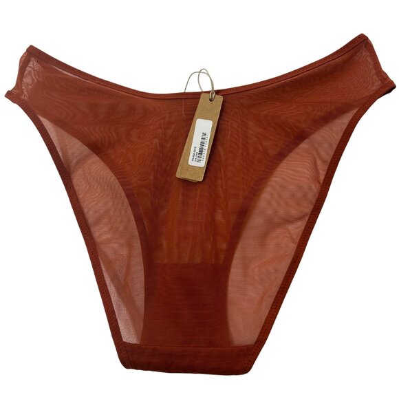 SKIMS Mesh High Cut Brief +‎ Bikini  Lot of 2 Chili Sienna XXS - Picture 5 of 10